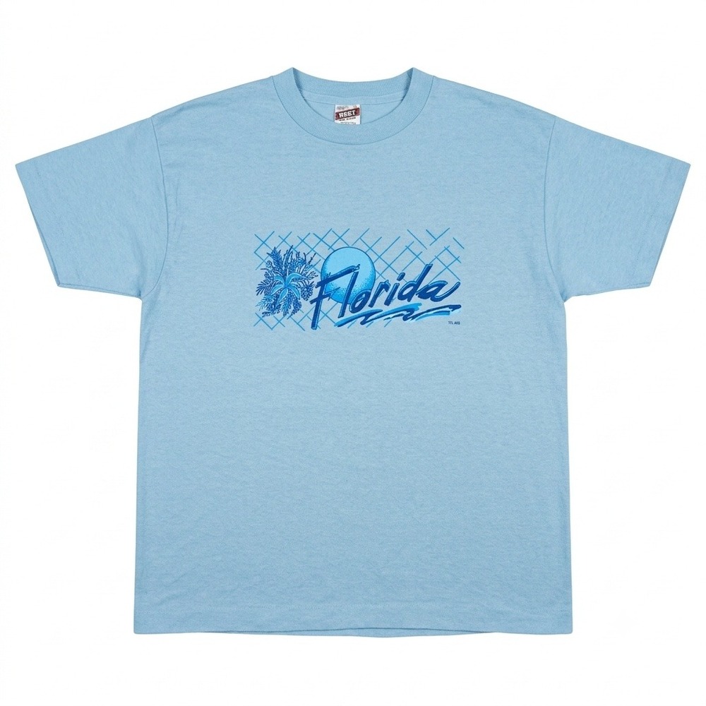 Vintage 80s Florida T-Shirt Mens XL Blue Single Stitch Tee Jays Hef-T 50/50